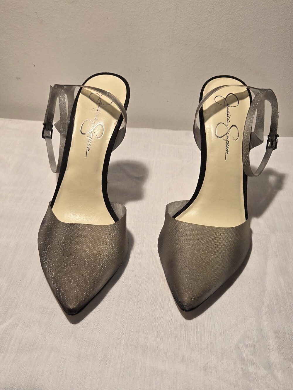 Jessica Simpson Silver Pointed-Toe Stiletto Heels - Picture 2 of 8